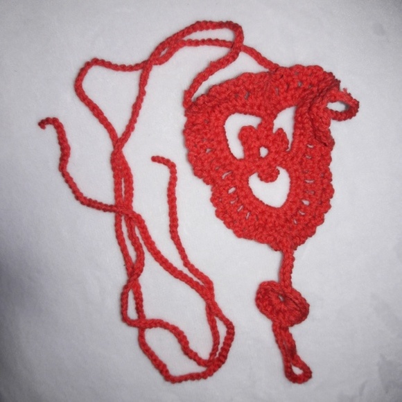 PAIR True Red Barefoot Anklet Sandal - Picture 2 of 3